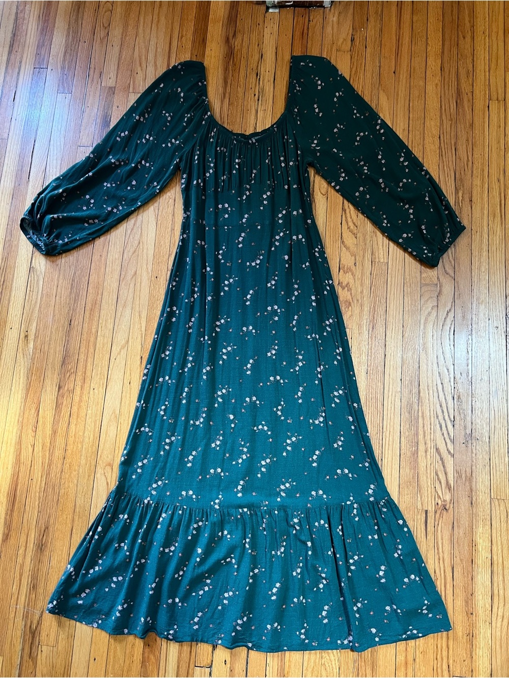 wild fable Dark Teal Floral Maxi Dress, Cottagecore Garden Vibes